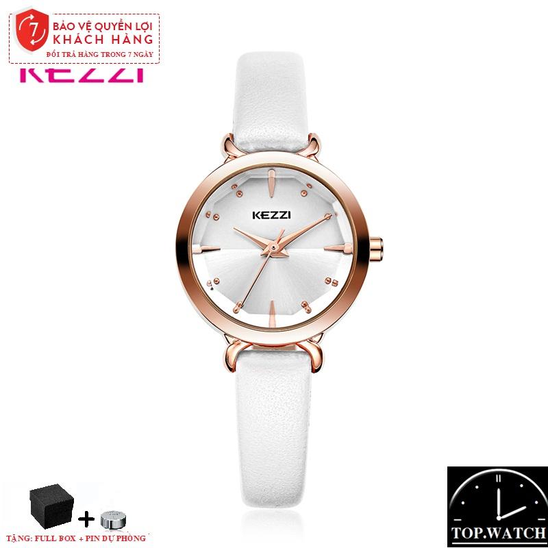 Đồng hồ nữ kezzi 1651 dây da mềm-đồng hồ thời trang