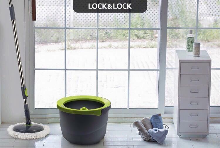 Bộ cây lau nhà Inox xoay tay mini Ettom Lock&Lock ETM498