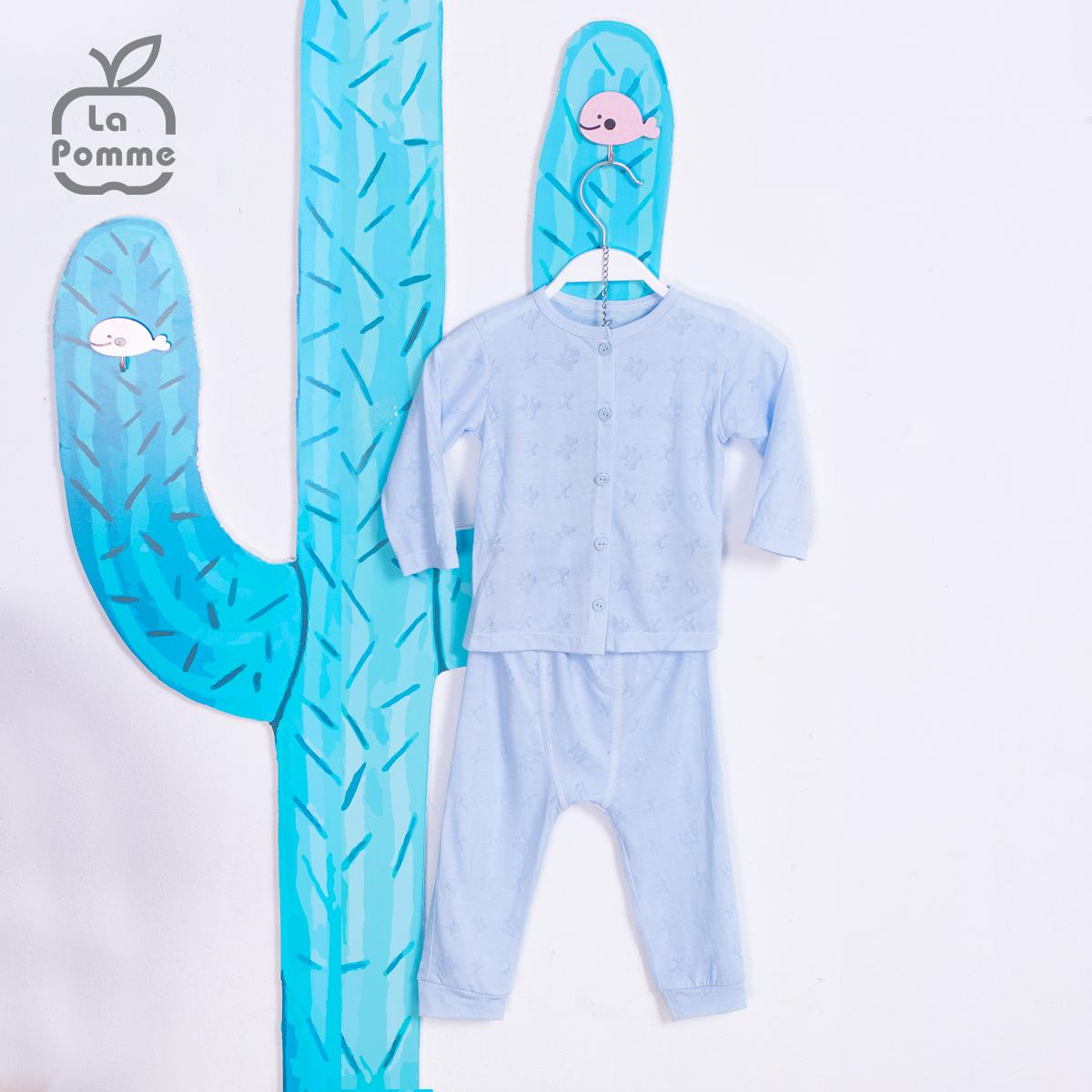 Sl027 bộ dài tay cúc giữa gấu xanh