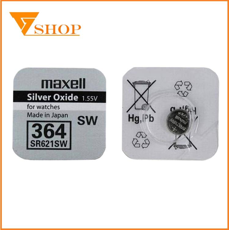 1 vỉ pin đồng hồ sr621sw maxell 1.55v, pin 364