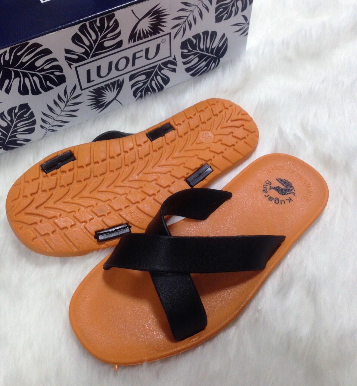 DÉP QUAI CHÉO THÁI MÀU ĐEN ( ẢNH THẬT)