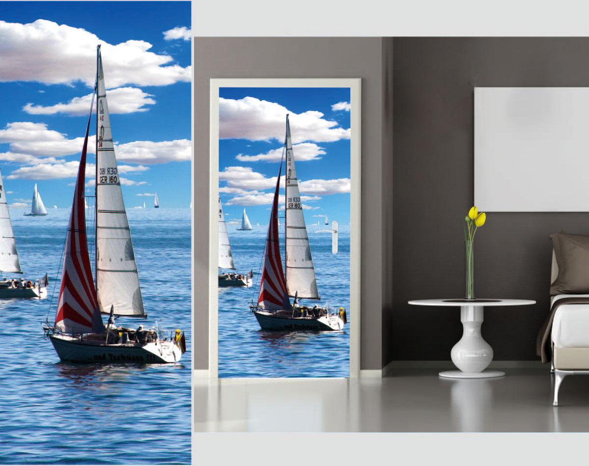 Tranh dán tường 3d, decal dán tường 3D, Mẫu Làng Quê, Tháp Eiffel, Bãi Biển Khổ Lớn  90x210 cm có keo sẵn, bóc dán dễ dàng trên mọi về mặt phẳng Zooyoo Home Decor