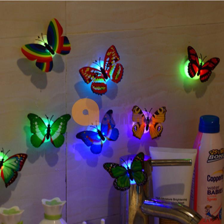 Bộ 12 Đèn led bươm bướm dán tường, đèn phát sáng trang trí trẻ em