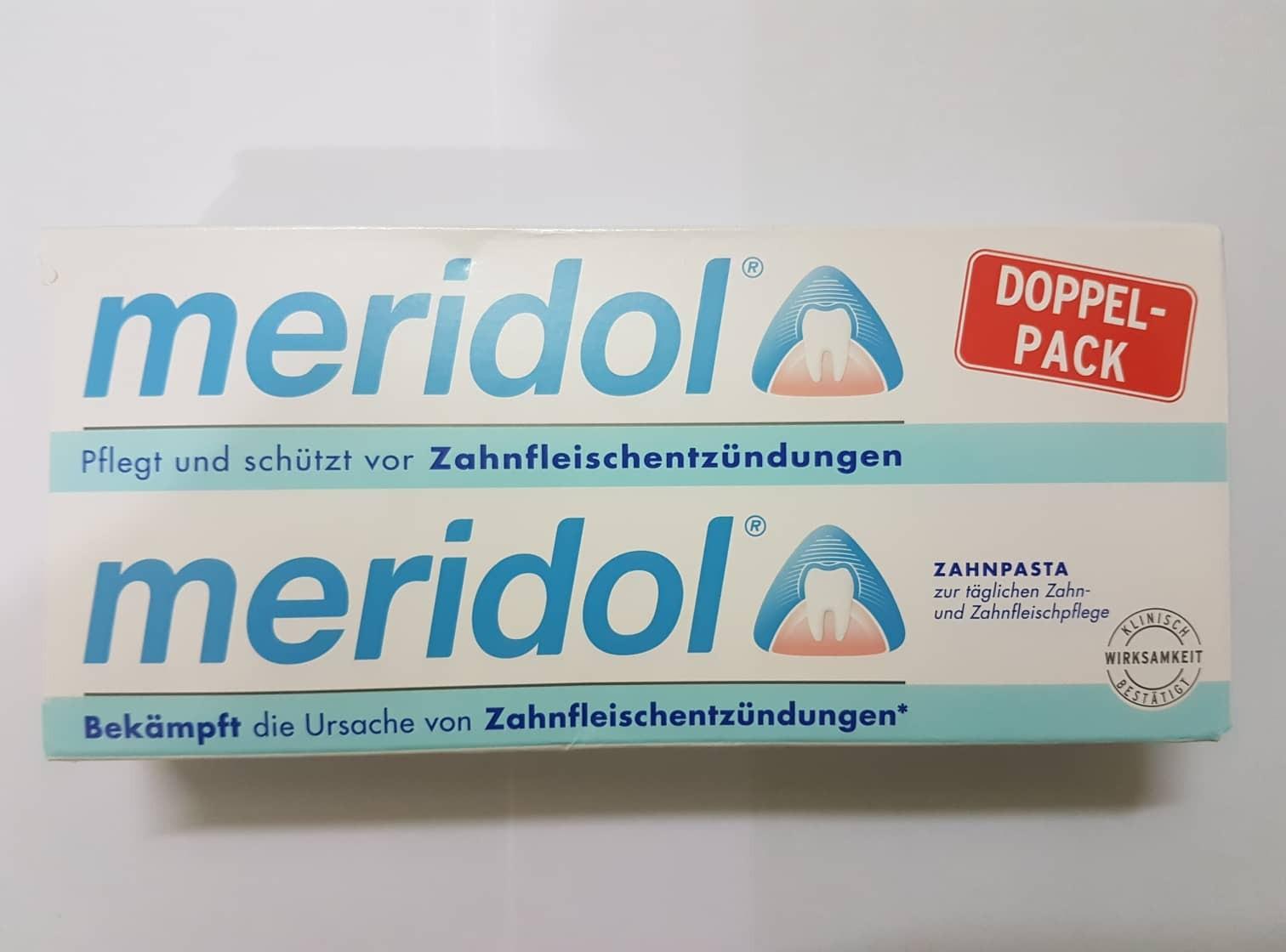 Kem đánh răng đôi Meridol 2 tuýp 75ml, xách tay Đức