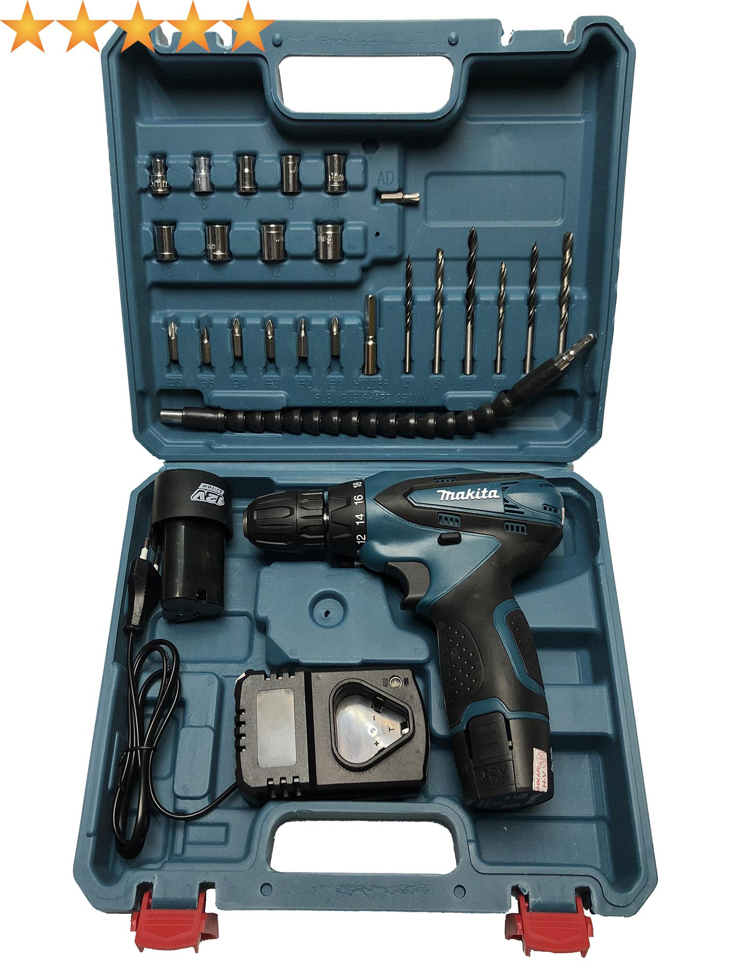 Máy khoan pin 12v Makita - máy khoan pin , máy khoan cần tay , máy khoan đa năng - Tặng mũi vít từ trường 4 cạnh Makita