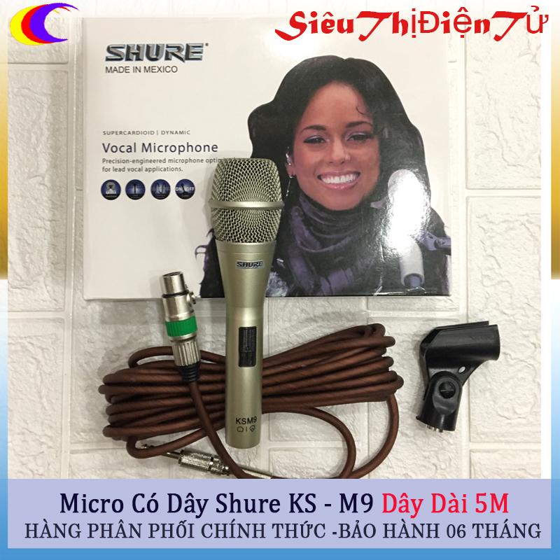 Mic karaoke Shure KS M9 loại có dây dài 5m