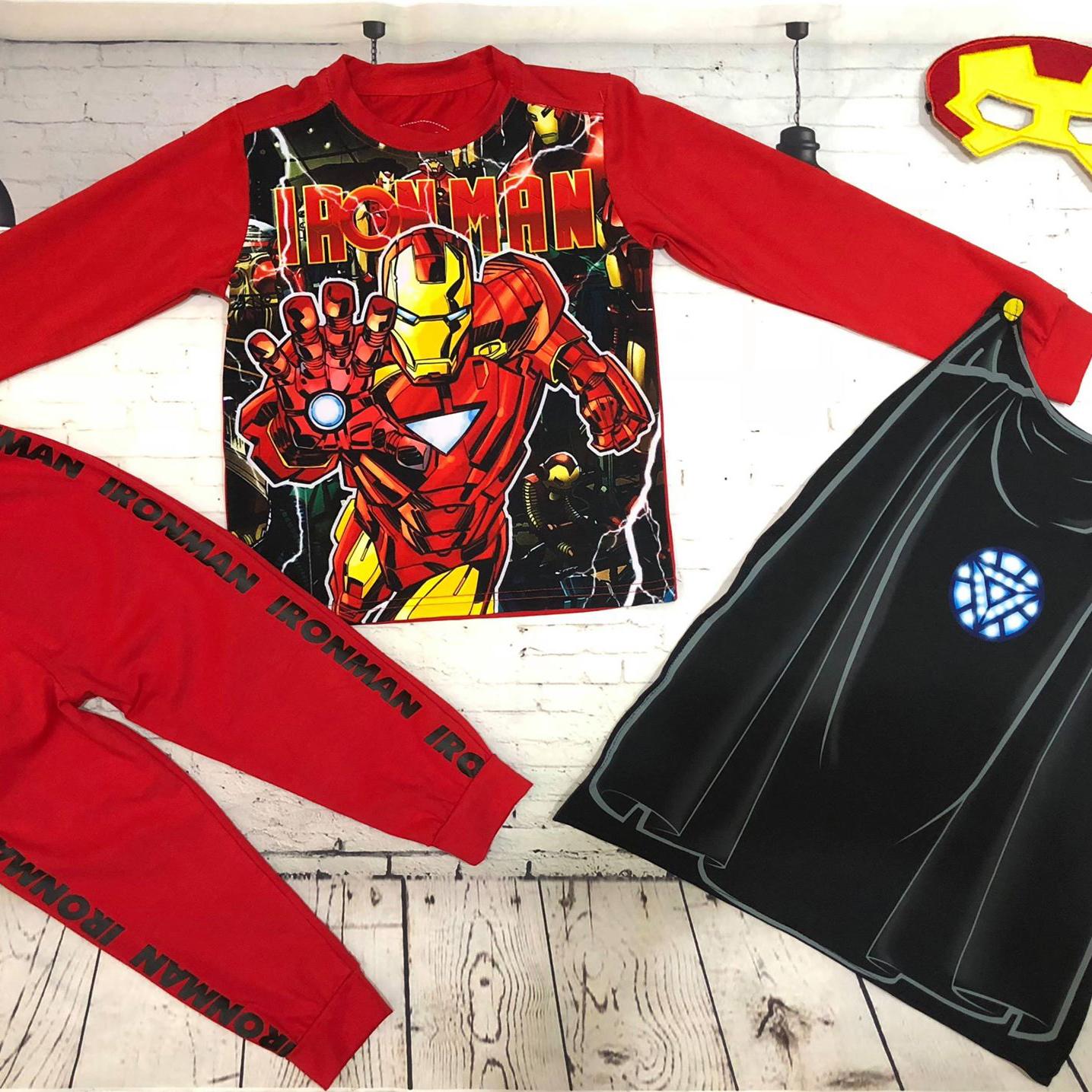 Quần áo siêu nhân bé trai tay dài in 3D comic người sắt Ironman