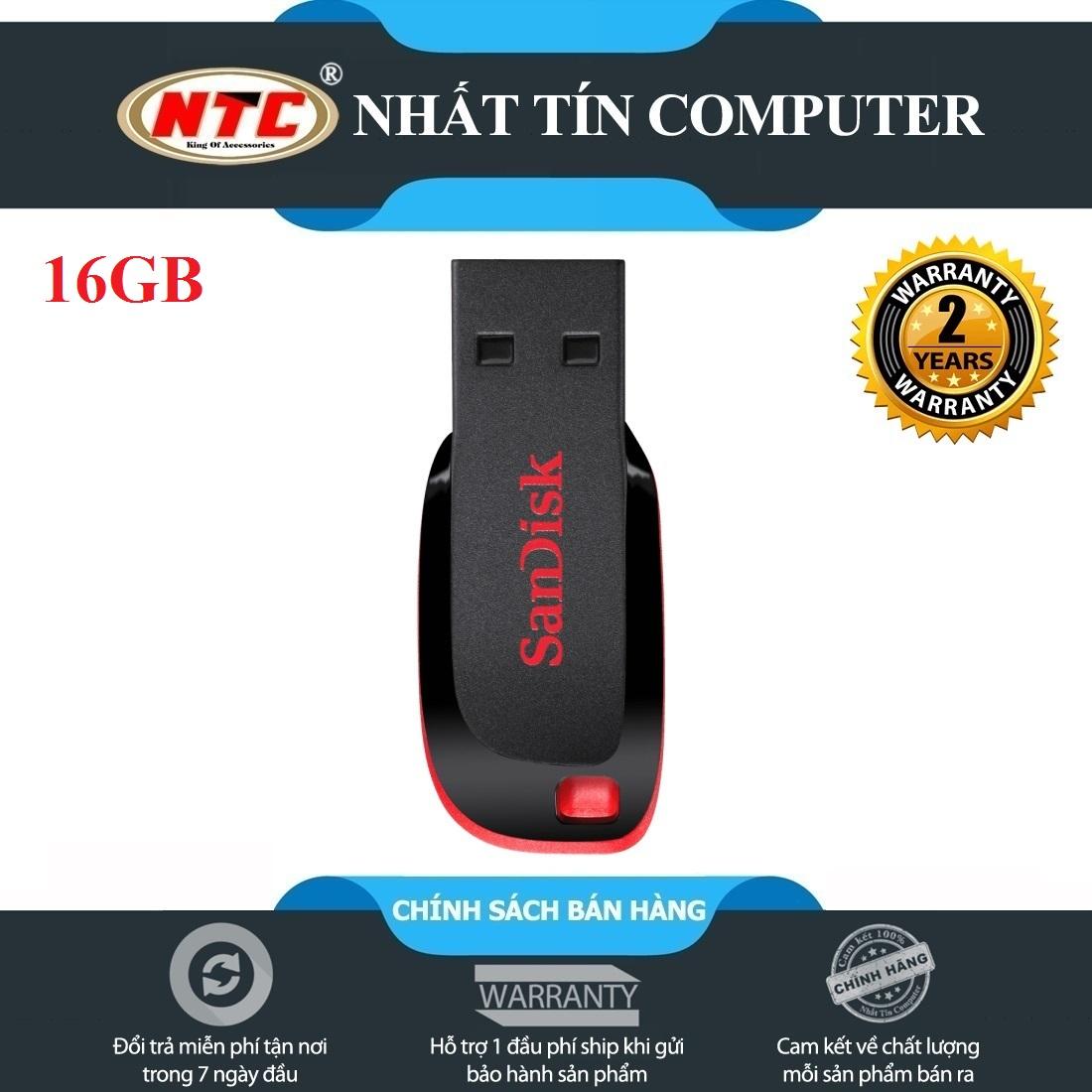 USB Sandisk Cruzer Blade CZ50 16GB (Đen) - Nhất Tín Computer