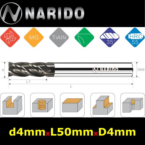 Dao phay ngón trụ hợp kim NARIDO (d0,5mm đến d16mm)