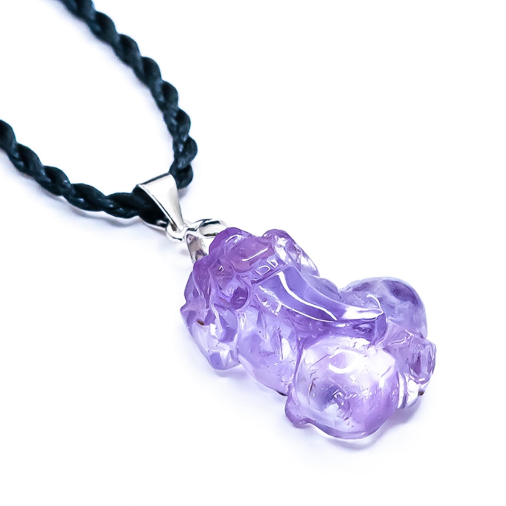 Mặt dây chuyền Tỳ Hưu Thạch Anh Tím - Sản phẩm được tặng kèm dây đeo | VietGemstones