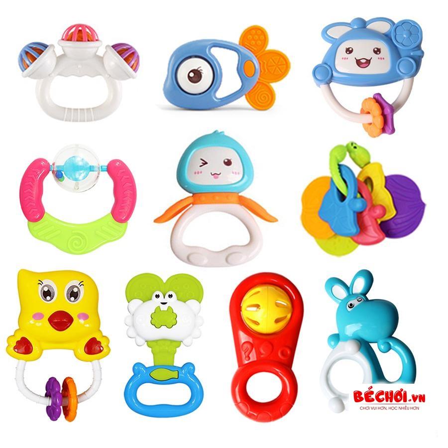 Xúc xắc cho bé, túi đồ chơi xúc xắc 10 món Toyshouse