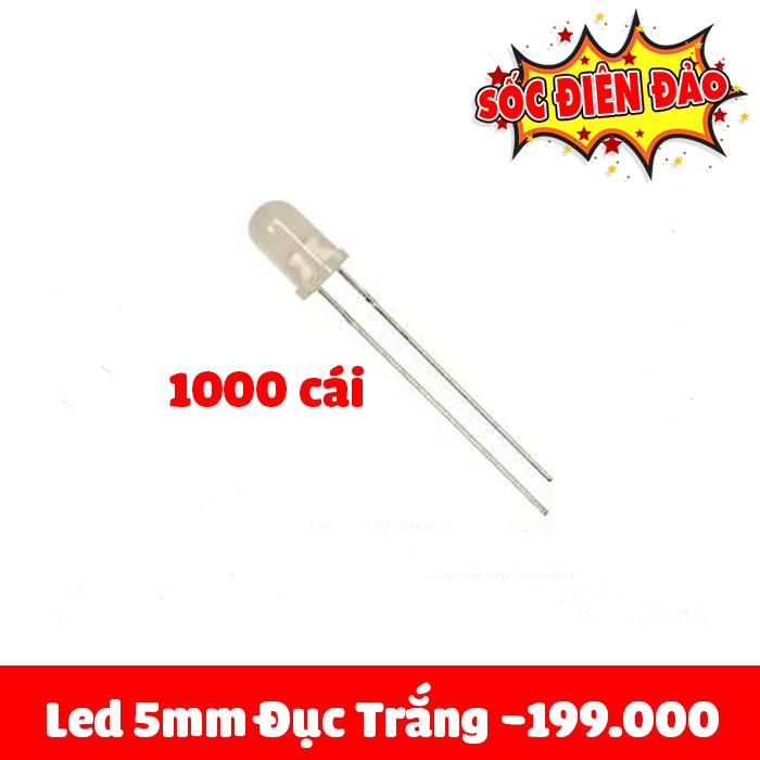 Led 5mm trắng đục -linh kiện điện tử tuhu