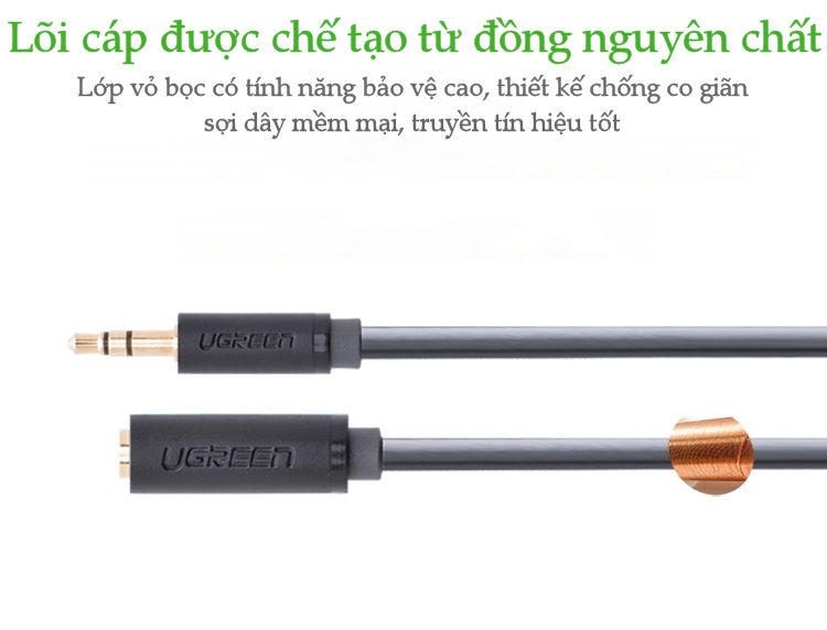 Cáp âm thanh kéo dài hai đầu chuẩn 3.5mm 1 đầu đực 1 đầu cái dài 0.5-1M UGREEN AV124 . Cáp âm thanh kéo dài hai đầu chuẩn 3.5mm 1 đầu đực 1 đầu cái dài 0.5-1M UGREEN AV124 .