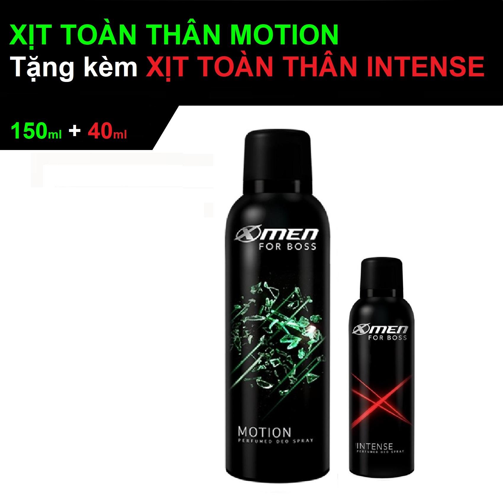 Xịt nước hoa Pháp toàn thân body Xmen motion 150ml tặng kèm Xịt Xmen intense 40ml