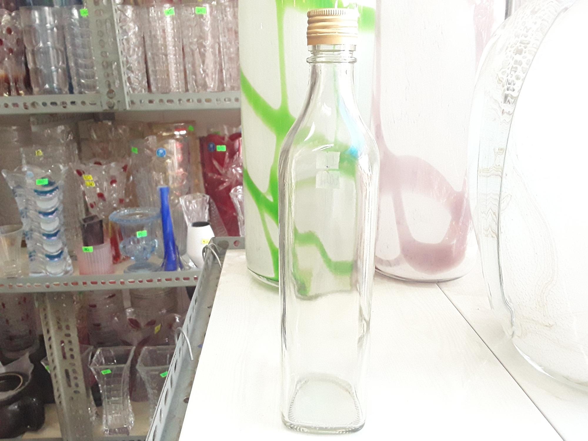 [HCM]Combo 5 Chai thủy tinh vuông 500ml nắp thiếc