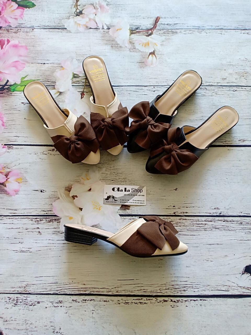 Dép nữ sục bít mũi nơ lụa xinh