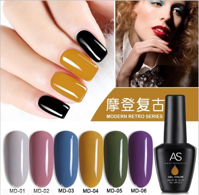 Set sơn móng gel AS 6 màu Morden chai 15ml