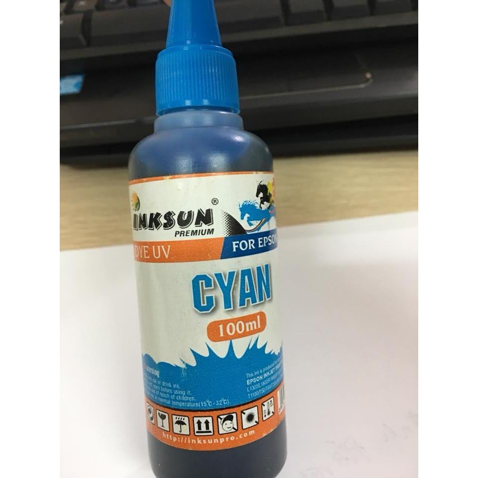 Mực dye uv epson 100ml xanh