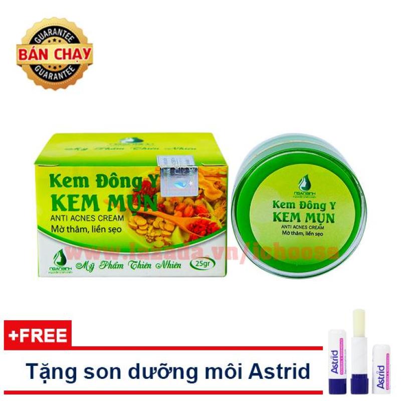 Kem đặc trị mụn Ngân Bình 25gr - Tặng son dưỡng môi Astrid