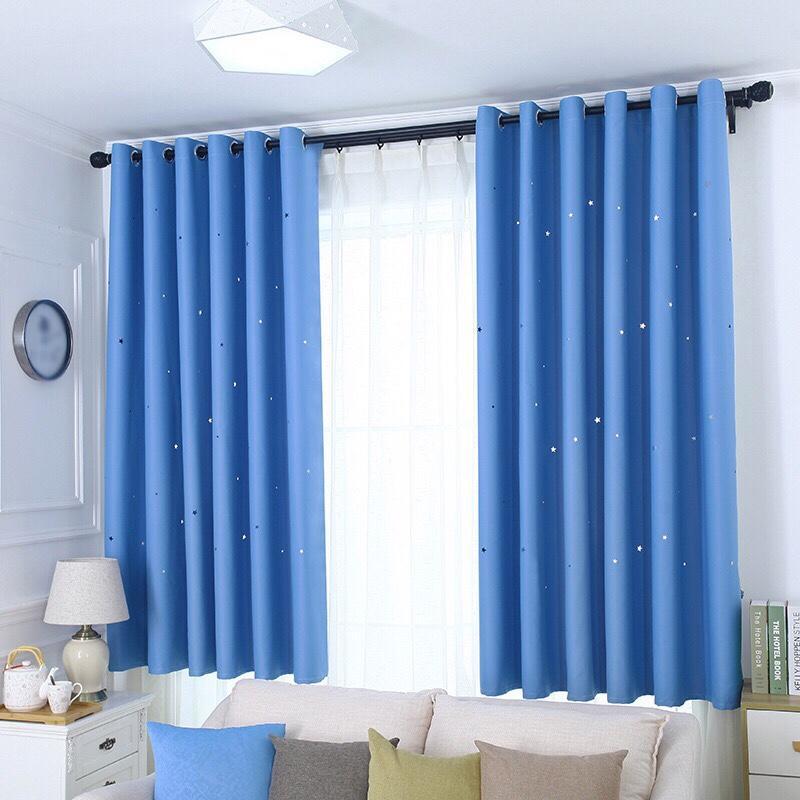 Rèm cửa trang trí - rèm vải cao cấp - Họa Tiết Ngôi Sao Xinh HYJ01