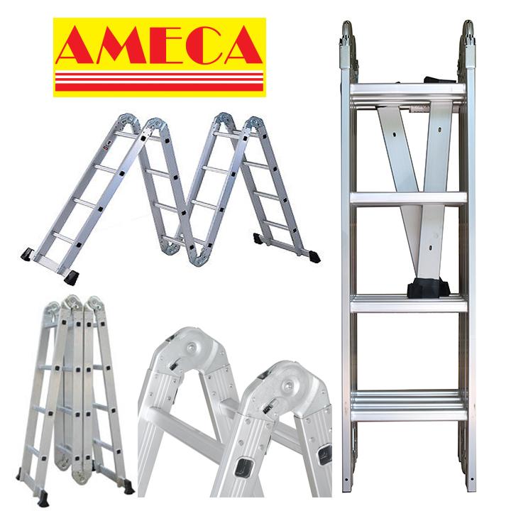Thang nhôm gấp 4 đoạn Ameca AMCM204 - 4.7m
