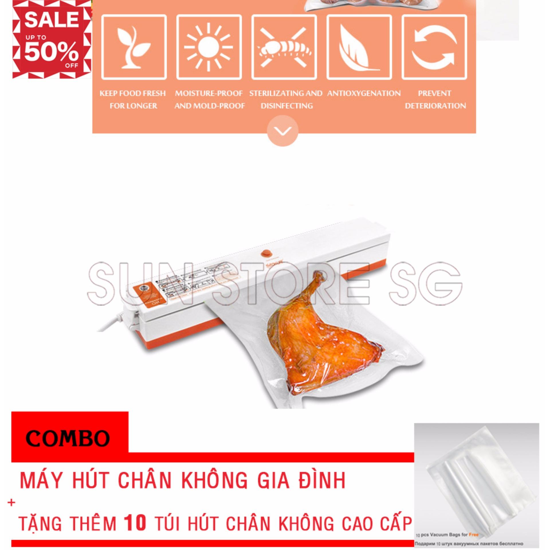 Máy hút chân không mini, Máy hút chân không,Máy Hút Chân Không Gia Đình - Khám phá máy Hút chân không thực phẩm nhanh và Hàn miệng túi - 2 trong 1 gia đình nào cũng cần Bảo hành trực tiếp bởi Bách Hóa HT