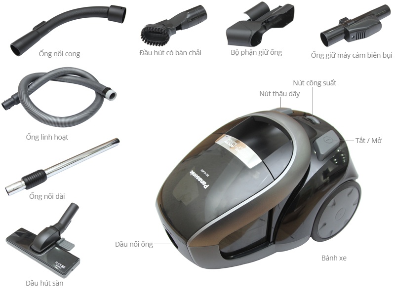 Thông số kỹ thuật Máy Hút bụi Panasonic PAHB-MC-CL455KN46 2000 W