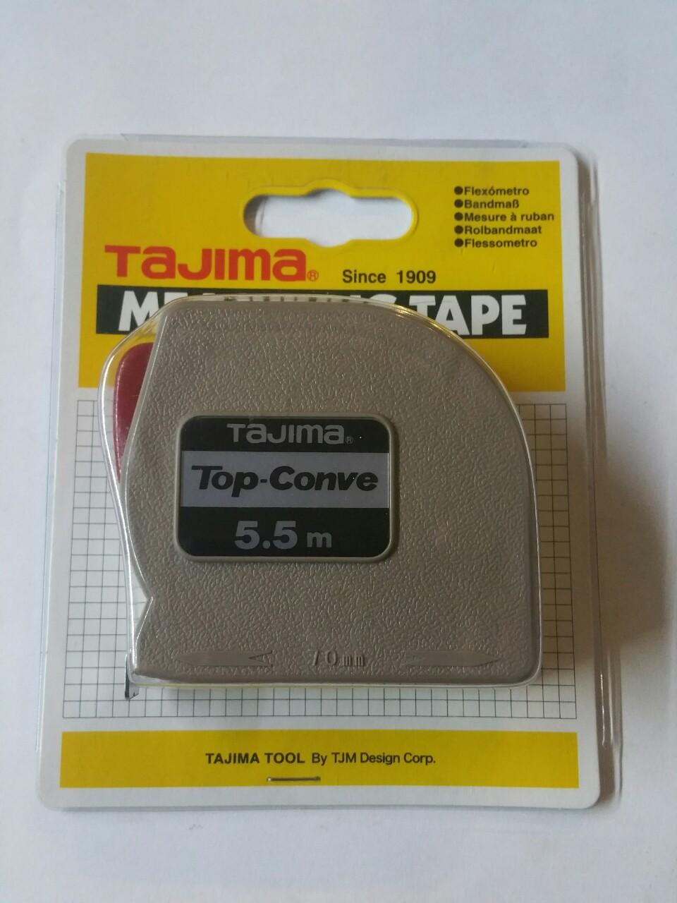 Thước kéo cao cấp Tajima Top-Conve 5M5 dây trắng bản 13mm hệ mét