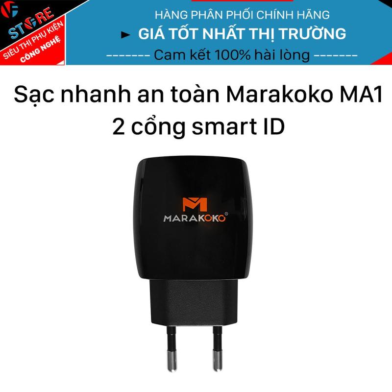 Giá Sạc điện thoại Marakoko MA1, 2 cổng sạc nhanh Smart ID 5V/2.4A ( Max )