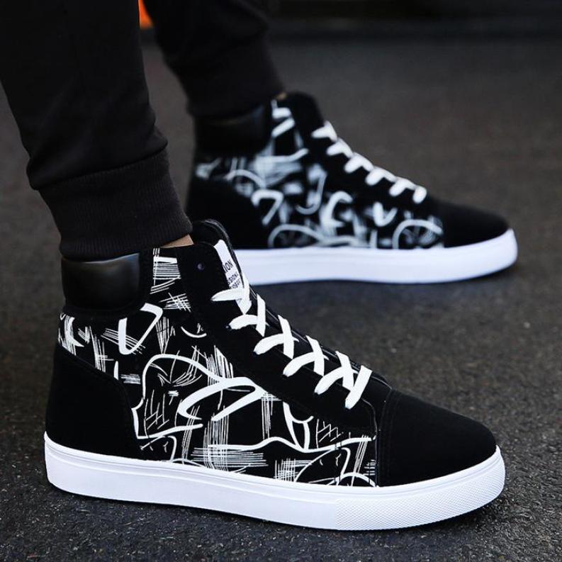 Giày nam sneaker thể thao họa tiết cao cổ thời trang giaynam-A311 giá rẻ