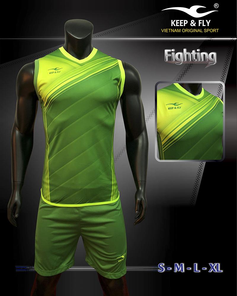 Bộ quần áo bóng đá cao cấp keep & fly fighting xanh két