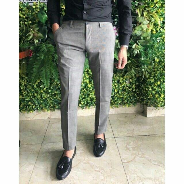 Quần Âu nam Xám Ngà( ĐẸP) Quần Tây nam Xám Ngà dáng hàn quốc, vải không xù nhăn