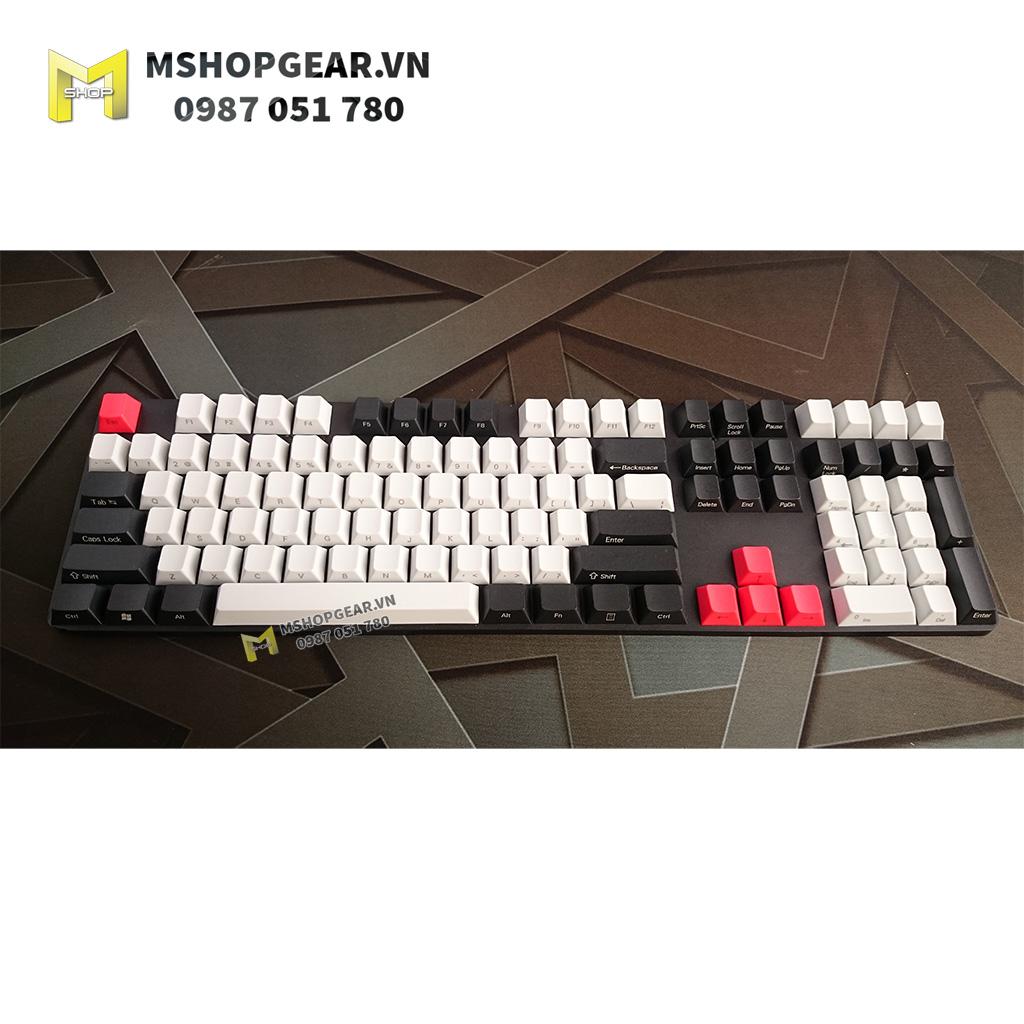 Set keycap thick PBT Trắng – Đen 108 keycap ninja cherry profile