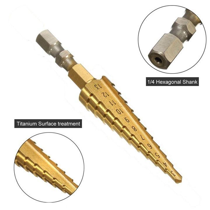 Mũi khoan tháp,bước,tầng HSS 4241 3-13mm khoan sắt nhôm tôn...đa năng