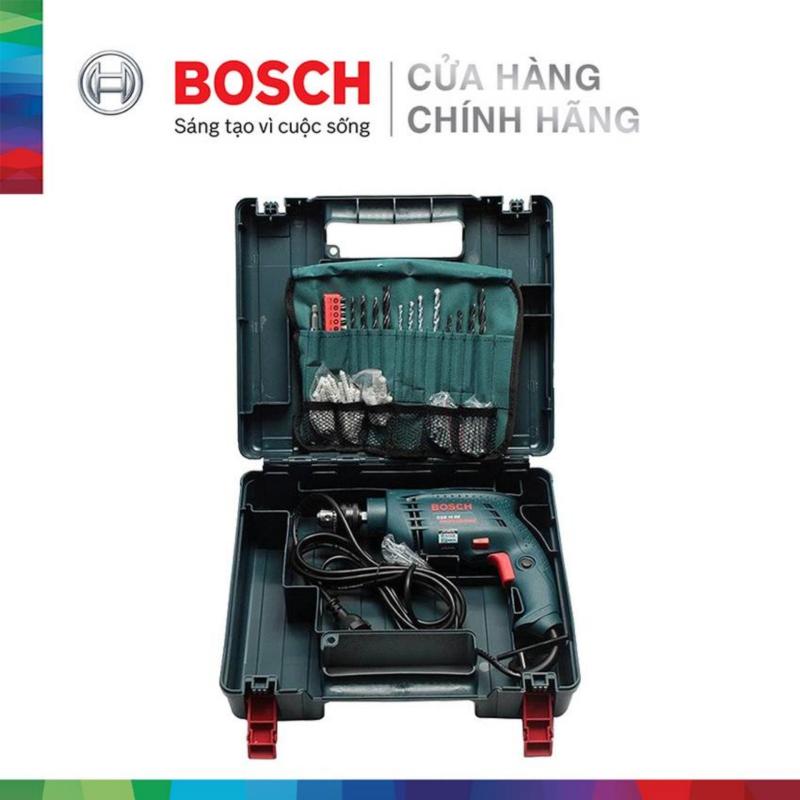 Máy khoan động lực Bosch GSB 10 RE + 100 chi tiết (Xanh)