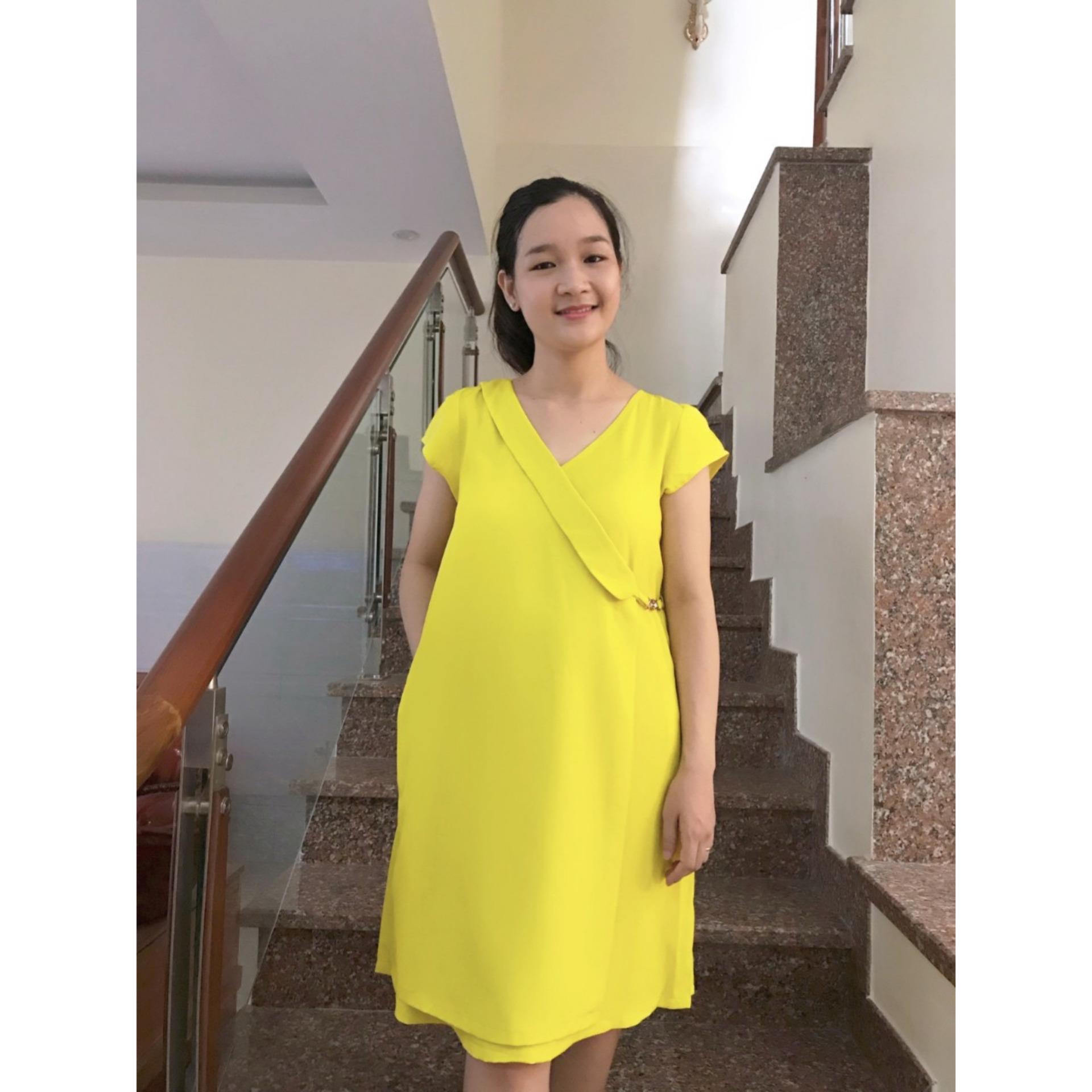 Đầm bầu khoen vest có tay