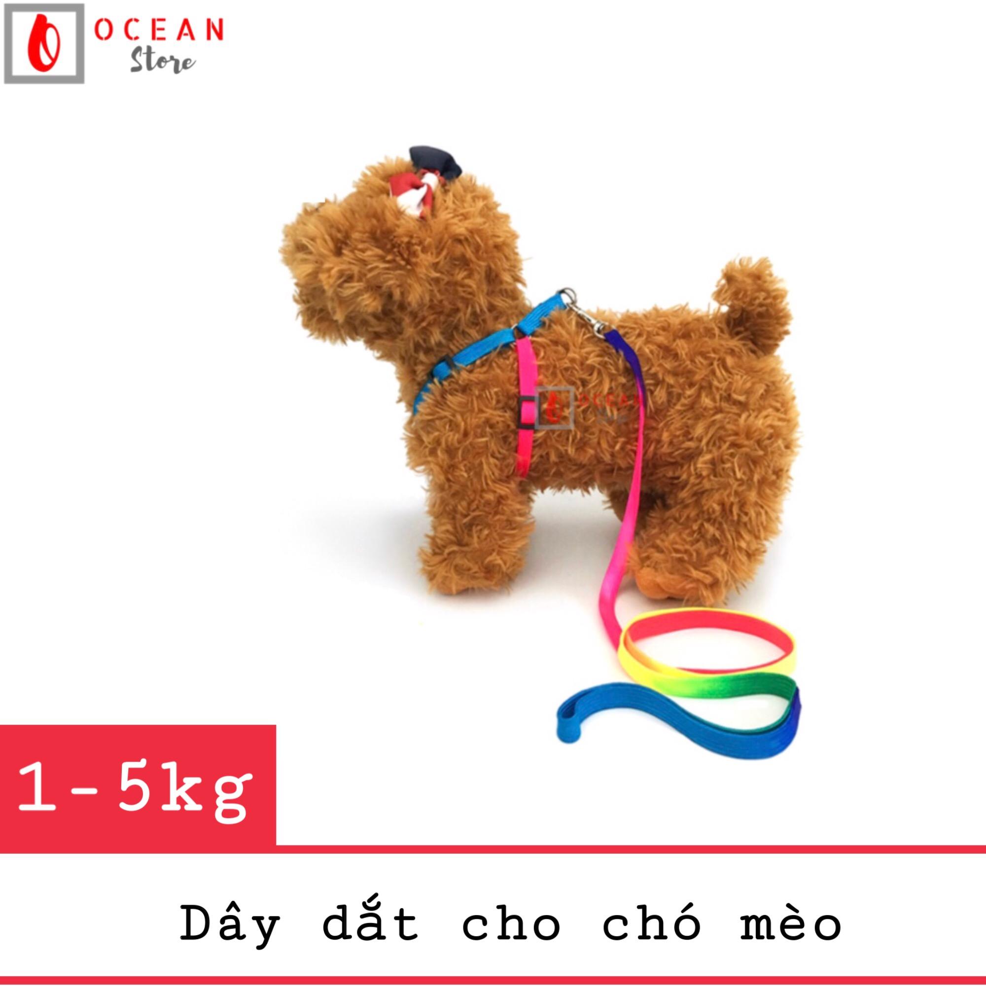 Dây dắt 7 màu cho chó mèo - Phụ kiện thú cưng 1-5kg