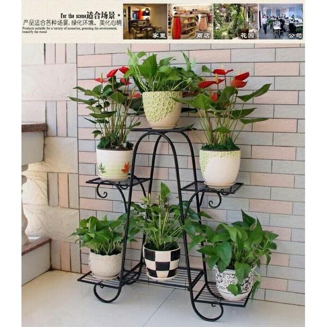 Kệ sắt để cây cảnh, chậu hoa 6 tầng