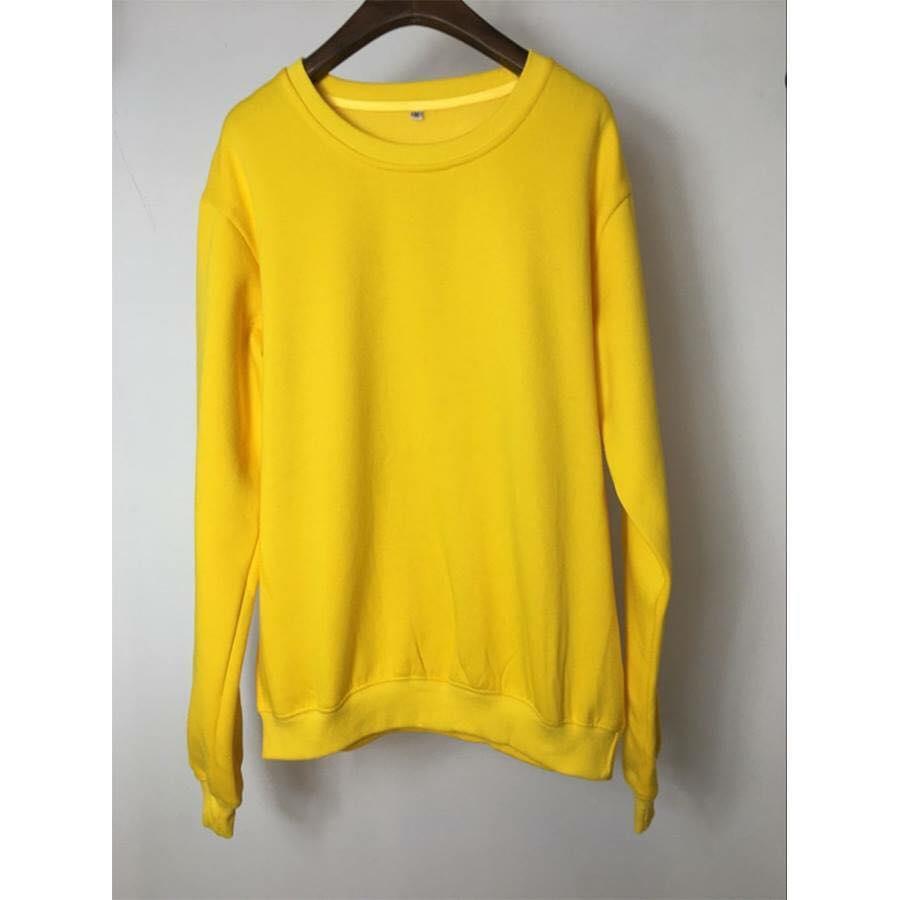 Áo sweater trơn nam nữ phong cách hàn quốc màu vàng - Sweater vàng trơn - Sweater Yellow Unisex