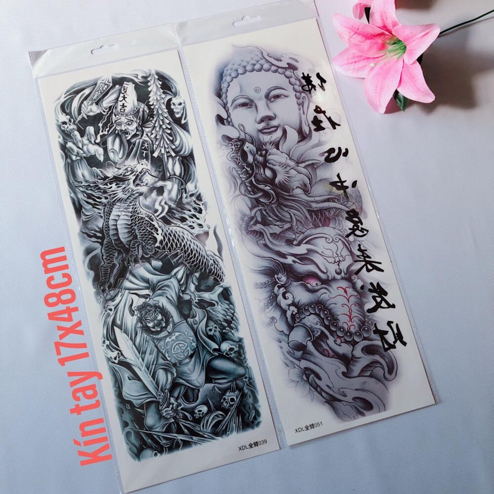 [HCM]Combo 2 tấm hình xăm dán tattoo kín tay 17x48cm (Tặng ngay 1 tấm cùng size khi mua 2 combo)