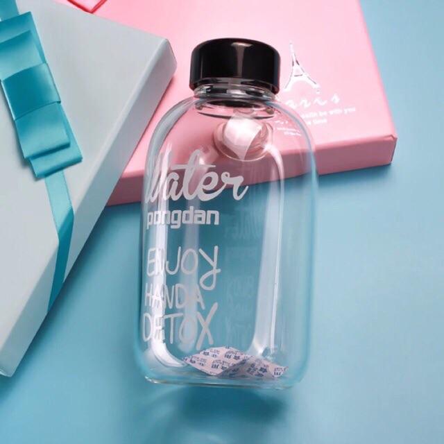 Bình detox water pongdang nhựa cao cấp 600ml tặng túi vải