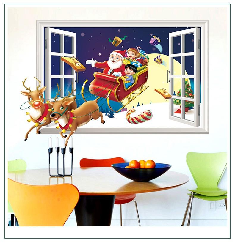 Decal trang trí noel, giáng sinh xh7246 , trang trí tường, cửa kính kích thước 50x70cm
