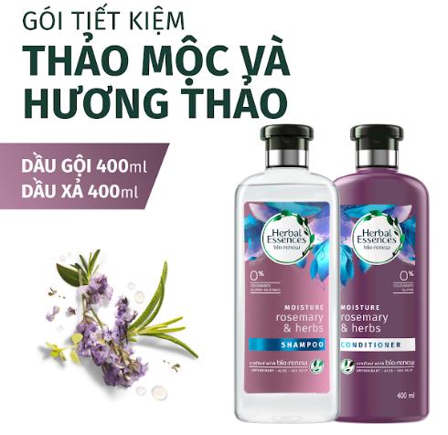 Bộ dầu gội - xả herbal essences hương thảo và thảo mộc