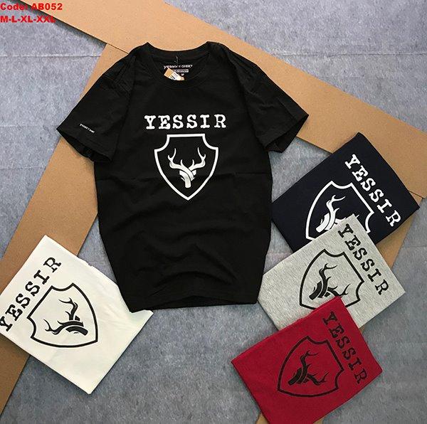 Áo thun nam cổ tròn in logo yessir