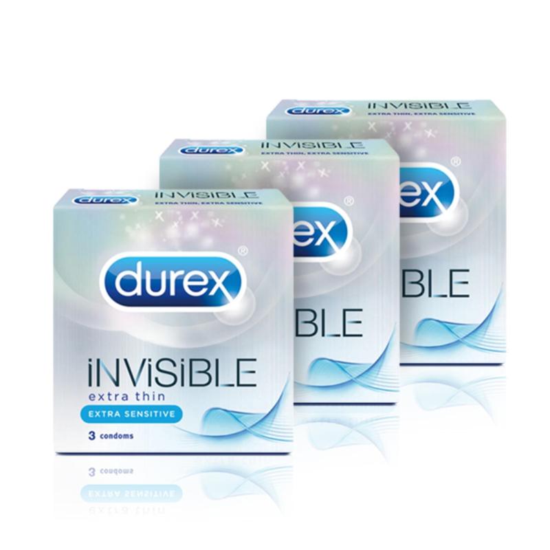Bộ 3 hộp bao cao su Durex Invisible 3 bao cao cấp