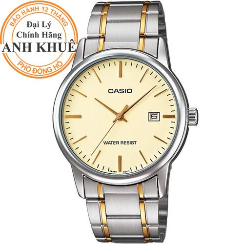 Đồng hồ nam dây kim loại casio anh khuê mtp-v002sg-9audf