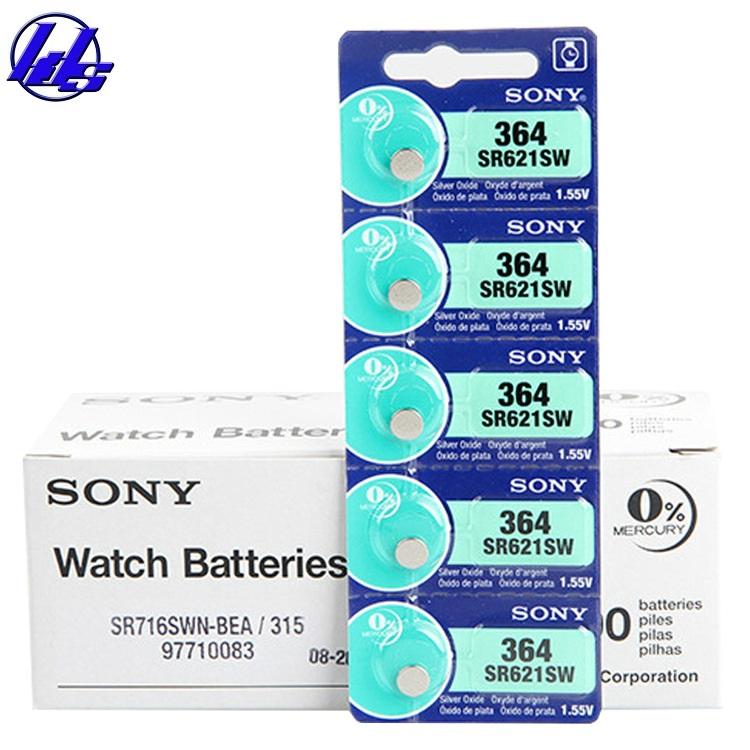 Pin đồng hồ Sony SR621SW/364 silver oxide 1.55V - Vỉ 5 viên