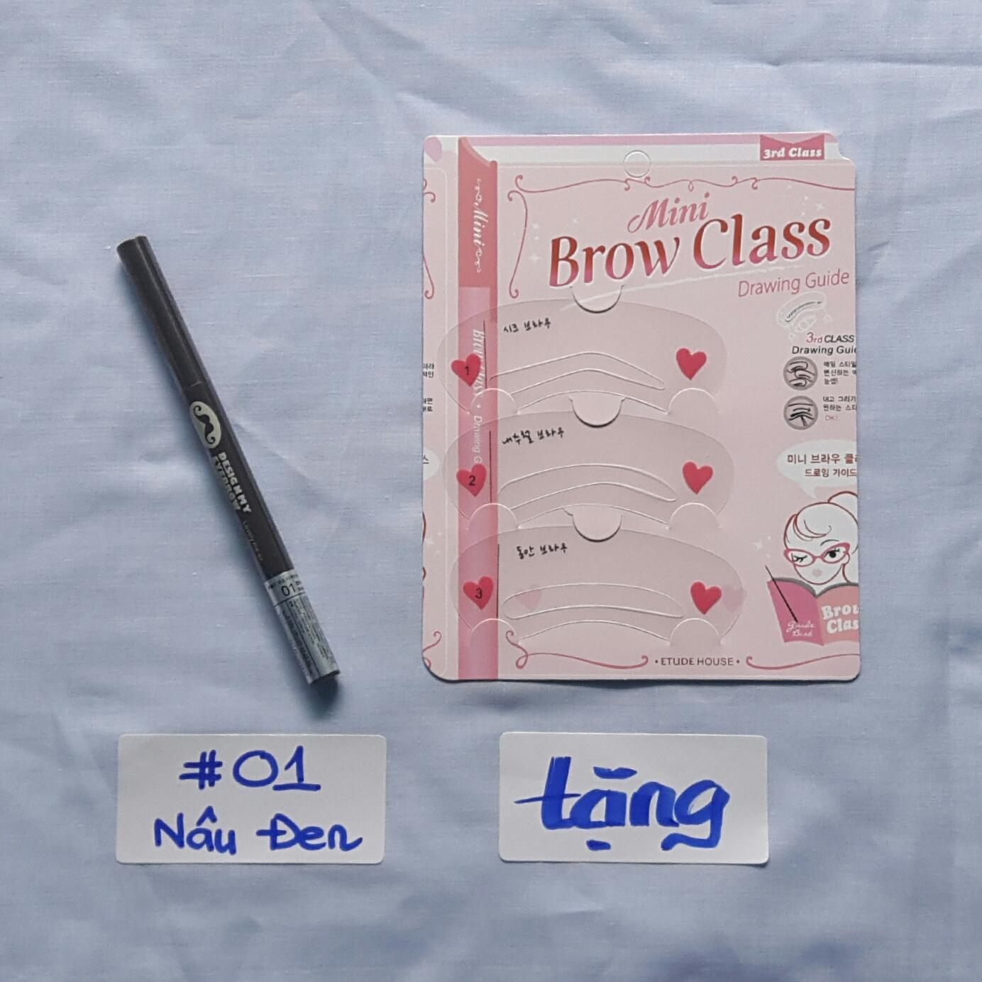 Chì kẻ mày Lovely Meex Design My Eyebrow Pencil #01 Black Brown ( Màu nâu đen ) Tặng Khung kẻ mày