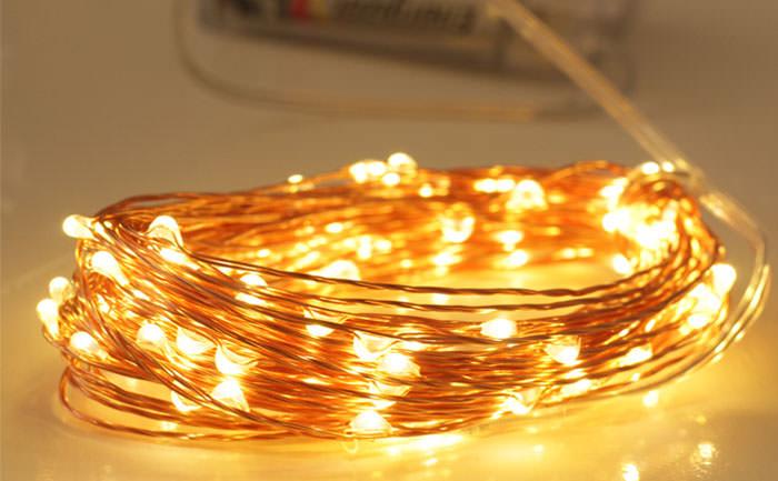 Đèn led đom đóm sử dụng pin 10m