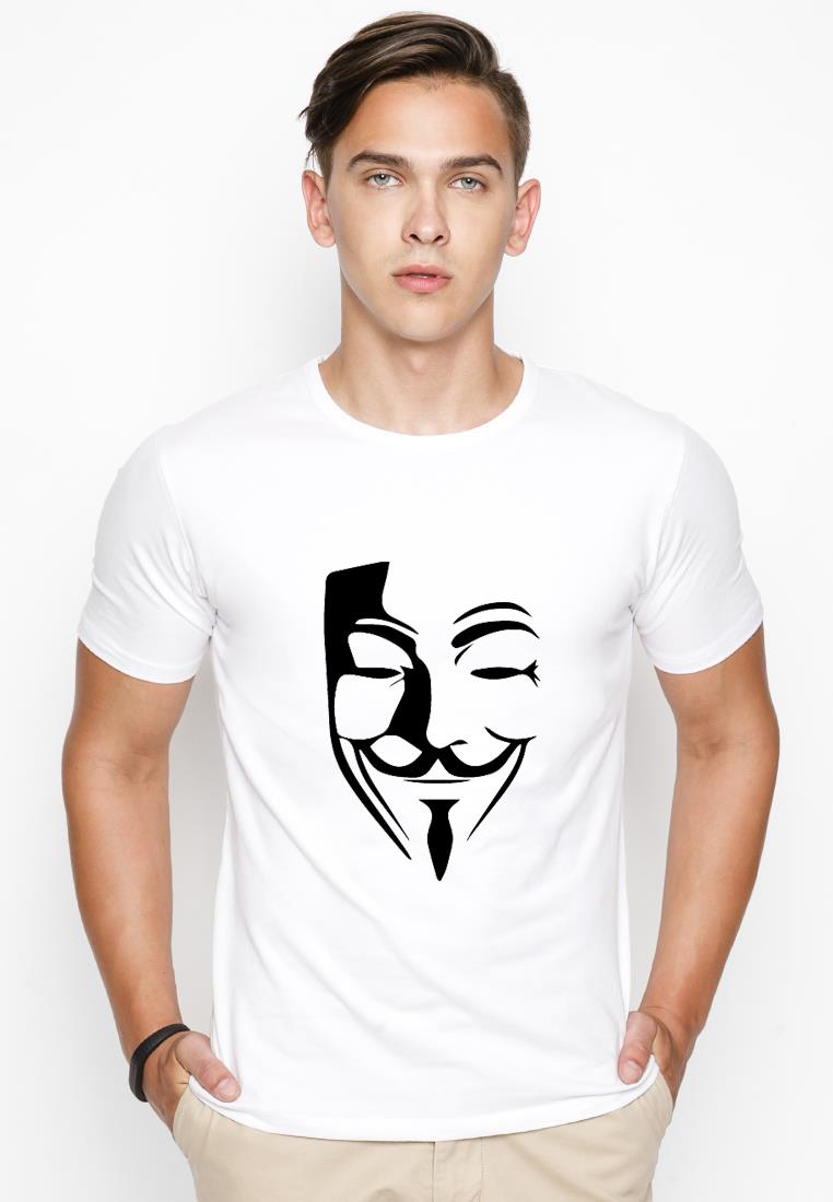 Áo thun nam cổ tròn in hình anonymous aoknam478 vải dày mịn